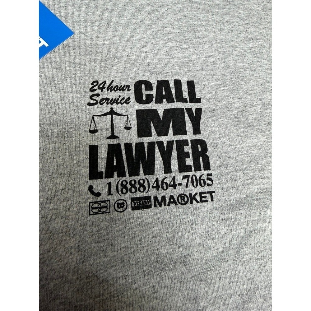 NWT! "Market" Call‎ My Lawyer Graphic T-Shirt Mens XL Heather Grey Short Sleeve